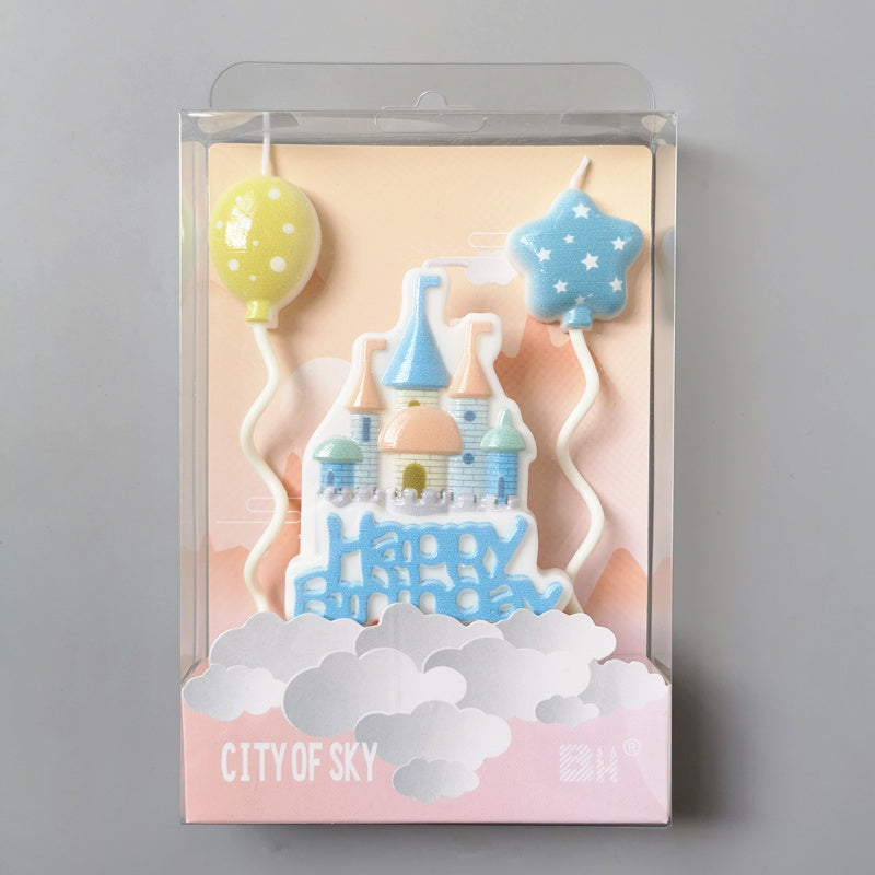 Castle Balloon Birthday Cake Candle