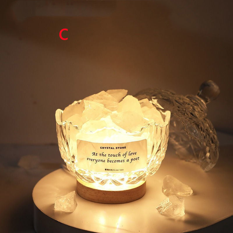 Aromatherapy Mineral Stone Crystal Table Lamp