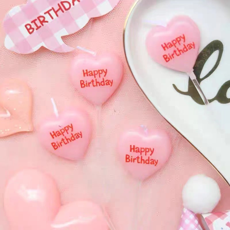 Happy Birthday Heart Shaped Candles