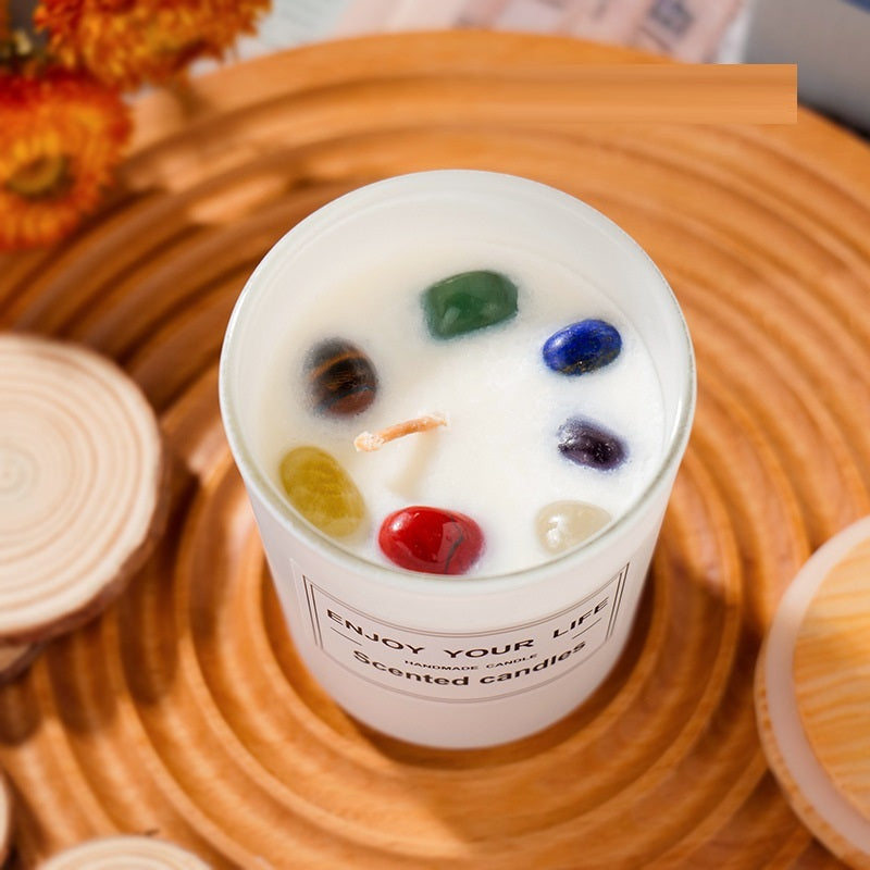 Natural Crystal Stone Aromatherapy Smokeless Candles