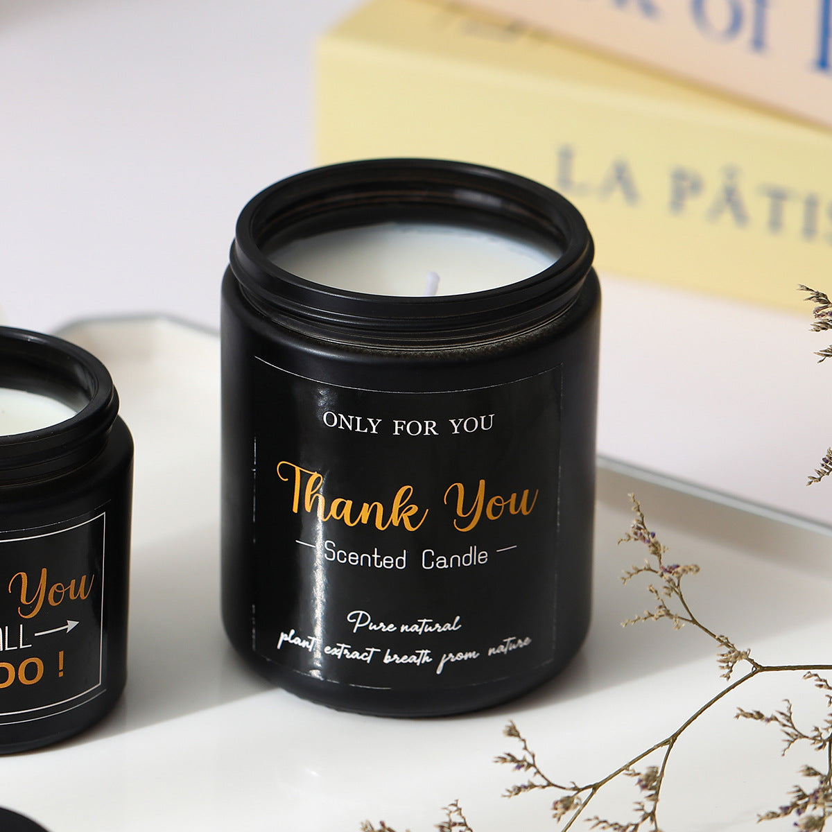 Aromatherapy Candle Black Glass