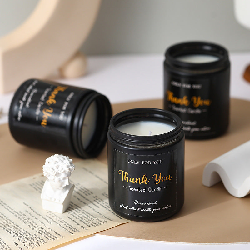 Aromatherapy Candle Black Glass