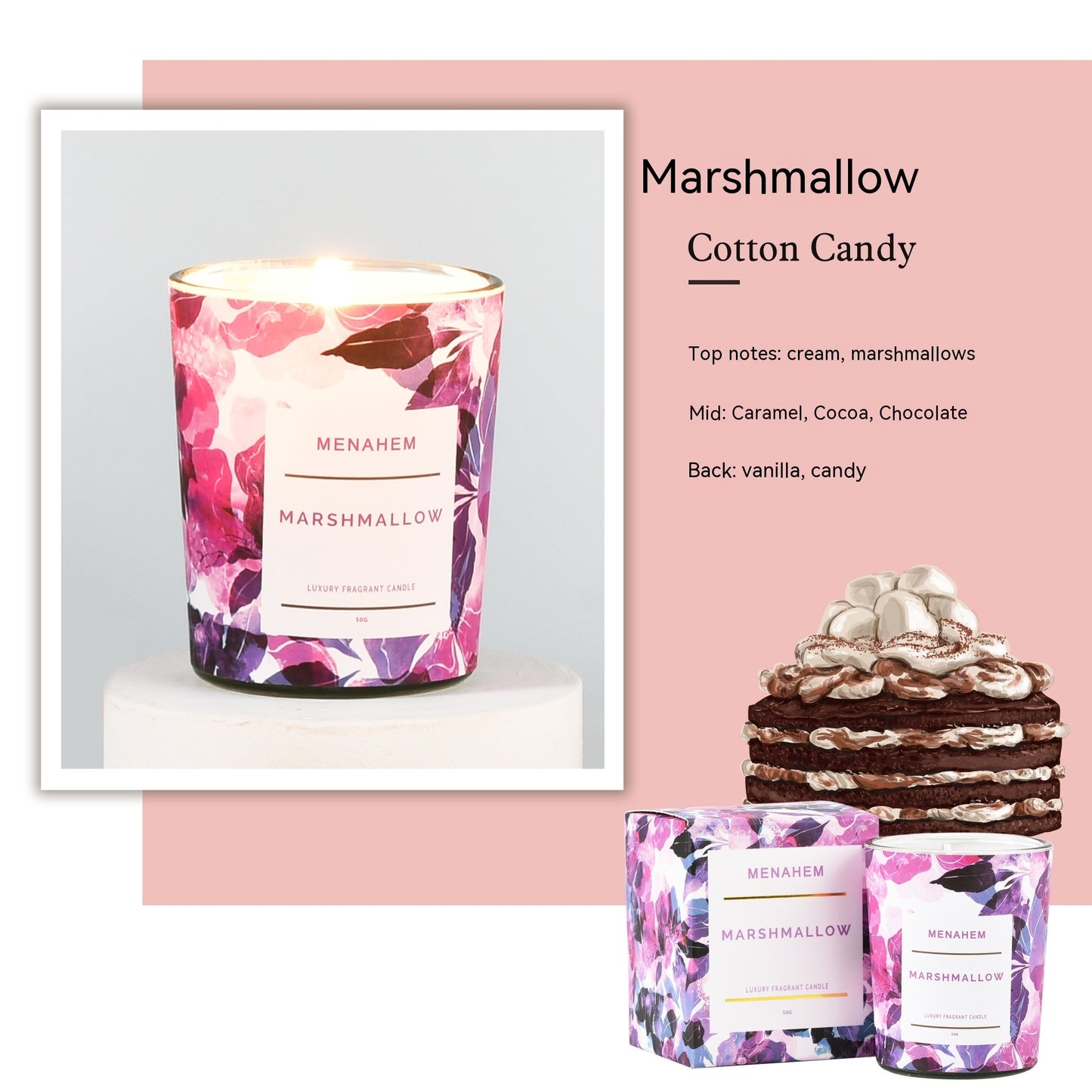 Smoke-free Aromatherapy Flower Candle - Various Scents