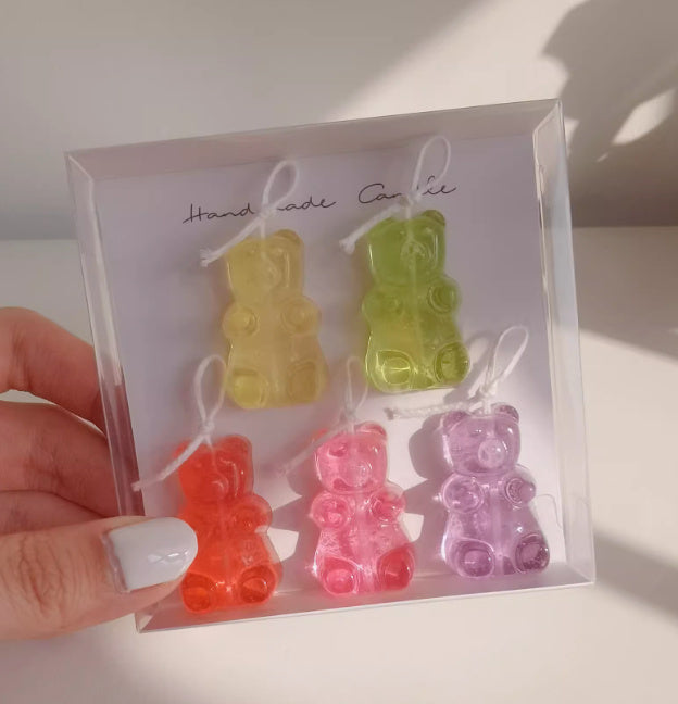 Gummy Bear Shape Handmade Aromatherapy Candle - Juicy Peach Scented