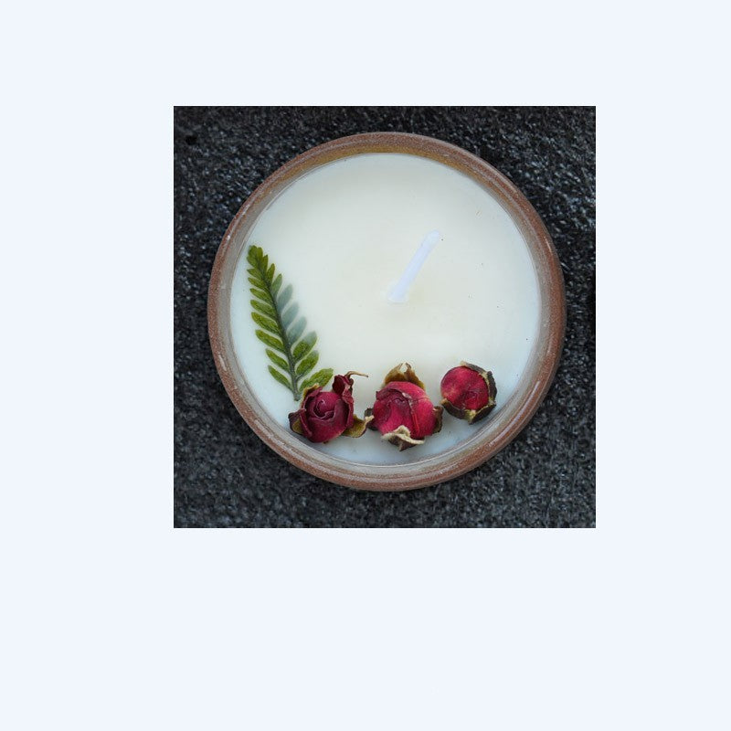 Ceramic Cup Candles With Dried Flowers And Fragrance