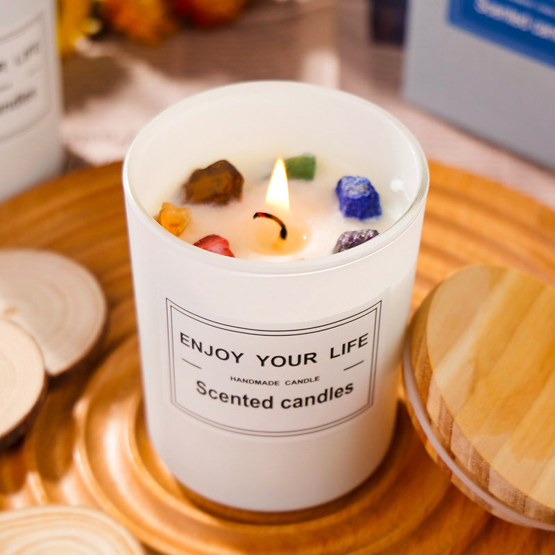 Natural Crystal Stone Aromatherapy Smokeless Candles