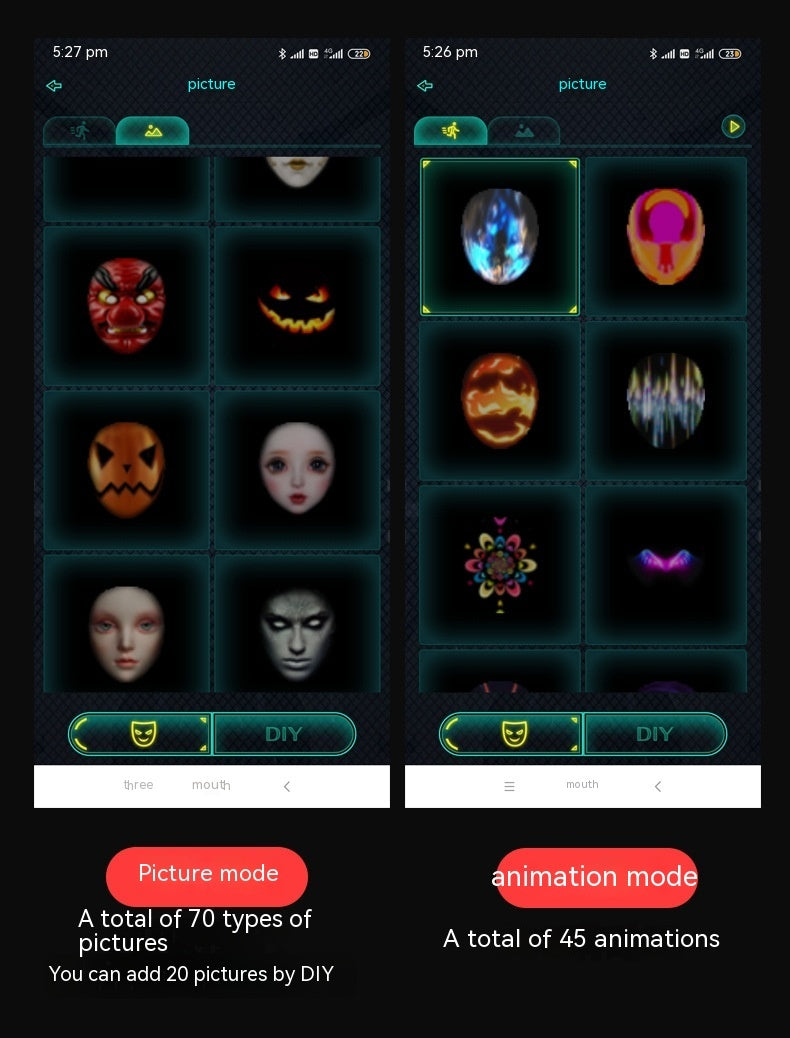 Halloween Changing Face Masks Full Color LED
