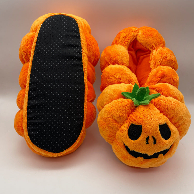 Women's Halloween Pumpkin Plush Slippers
