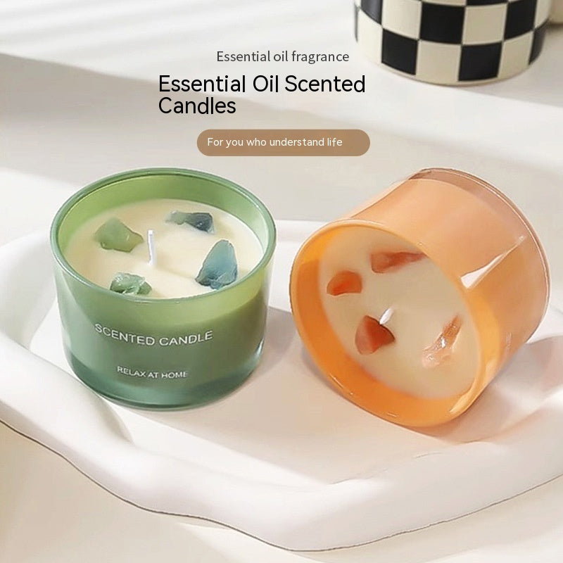 Handmade Crystal Aromatherapy Candle - Various Scents