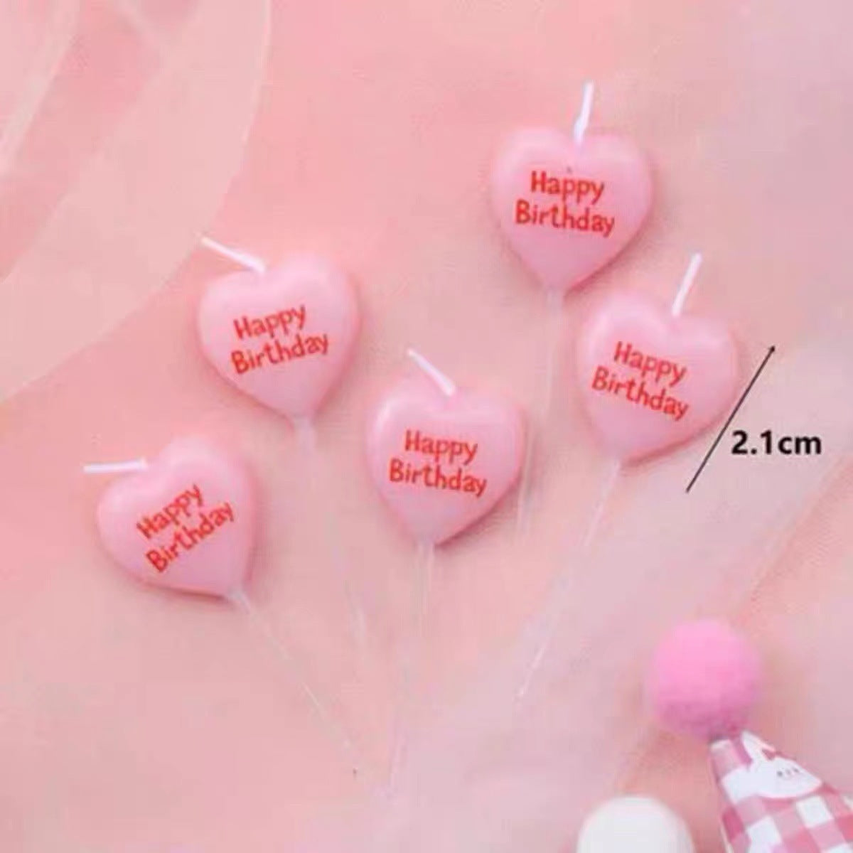 Happy Birthday Heart Shaped Candles