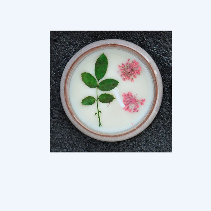 Ceramic Cup Candles With Dried Flowers And Fragrance