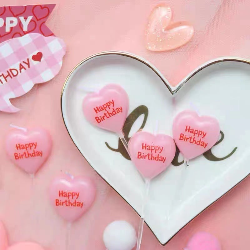 Happy Birthday Heart Shaped Candles