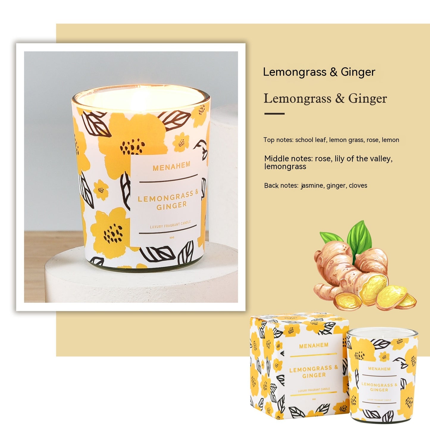 Smoke-free Aromatherapy Flower Candle - Various Scents