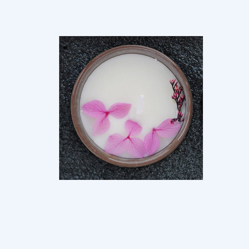 Ceramic Cup Candles With Dried Flowers And Fragrance