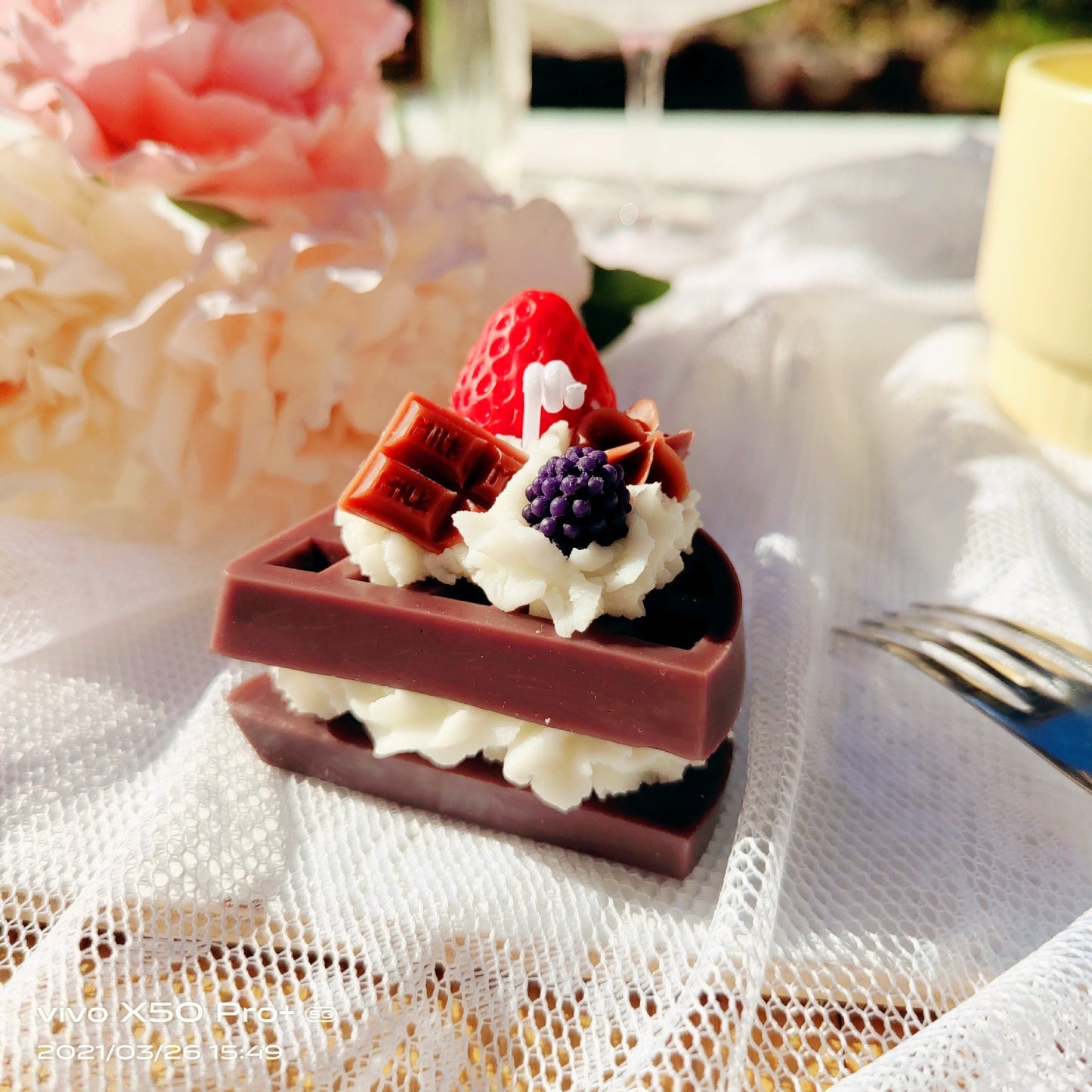 Handmade Waffle Dessert Candle