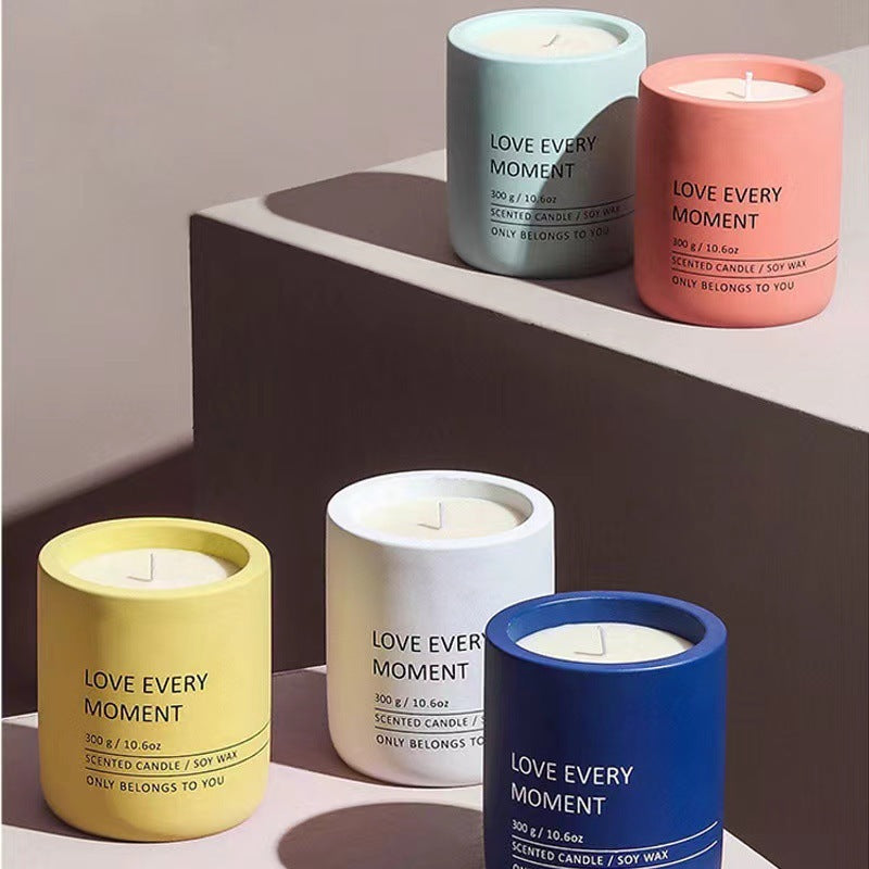 Ceramic Cup Essential Oil Aromatherapy Candles - Various Colors