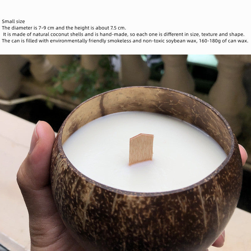 European Aromatherapy Coconut Shell Candle Handmade - Various Scents