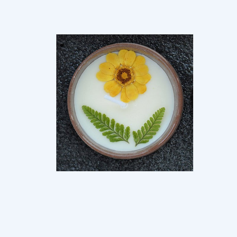 Ceramic Cup Candles With Dried Flowers And Fragrance