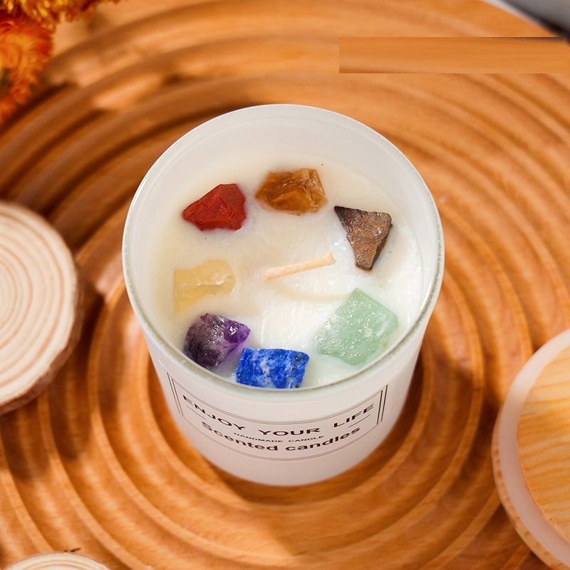 Natural Crystal Stone Aromatherapy Smokeless Candles