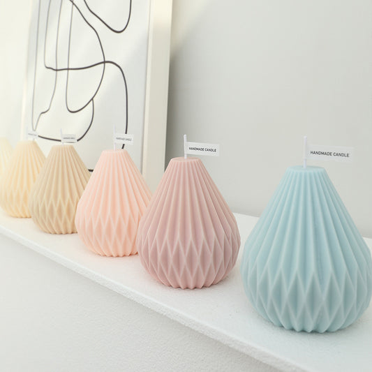 Geometric Lined Pear Shaped Aromatherapy Candles