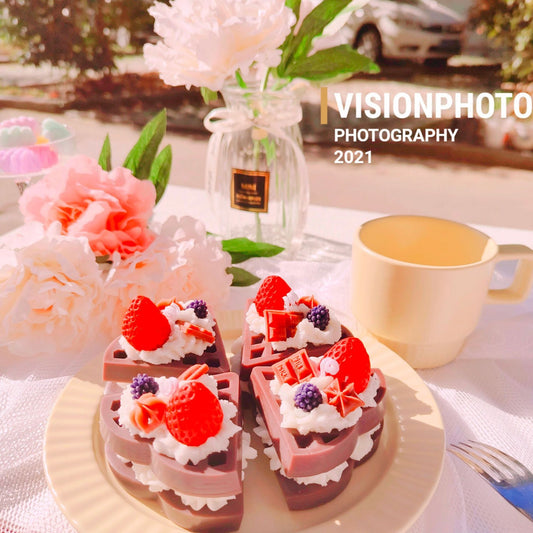Handmade Waffle Dessert Candle