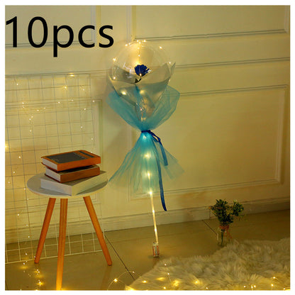 LED Luminous Balloon Rose Bouquet Transparent Ball Rose