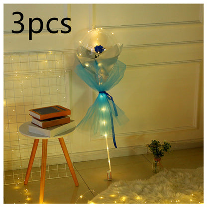 LED Luminous Balloon Rose Bouquet Transparent Ball Rose