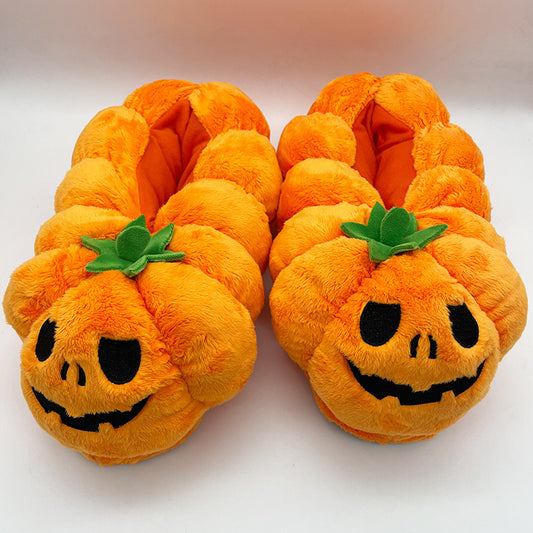 Women's Halloween Pumpkin Plush Slippers