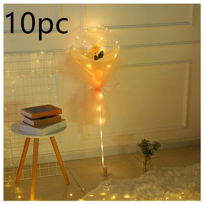 LED Luminous Balloon Rose Bouquet Transparent Ball Rose
