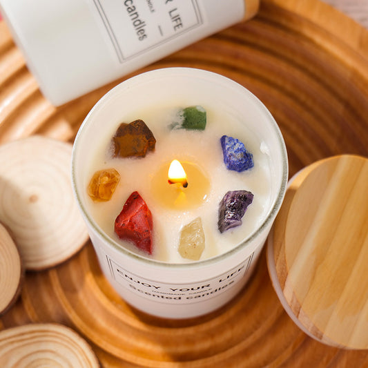 Natural Crystal Stone Aromatherapy Smokeless Candles