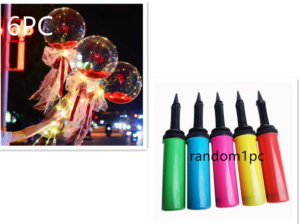 LED Luminous Balloon Rose Bouquet Transparent Ball Rose