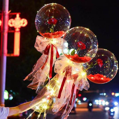 LED Luminous Balloon Rose Bouquet Transparent Ball Rose