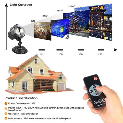 LED Christmas Light Projector Snow