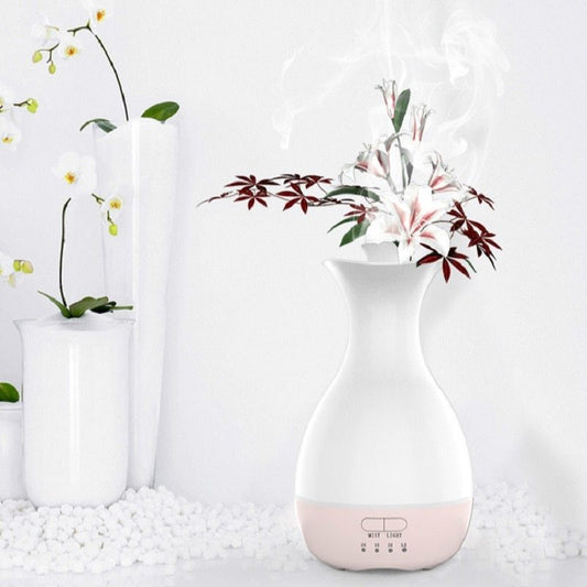 Ultrasonic Air Humidifier Flower Arrangement Essential Oil Diffuser With Colorful Night Light 200ML