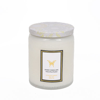 Embossed Glass Handmade Aromatherapy Soy Candles - Various Scents