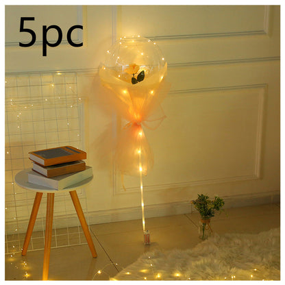 LED Luminous Balloon Rose Bouquet Transparent Ball Rose