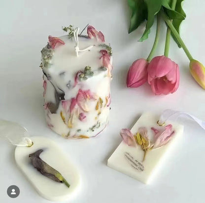 Dried Flower Rose Candle