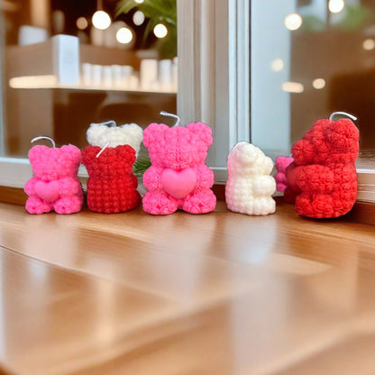 Valentine's Day Love Rose Bear Candle