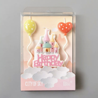Castle Balloon Birthday Cake Candle