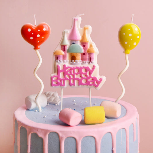 Castle Balloon Birthday Cake Candle