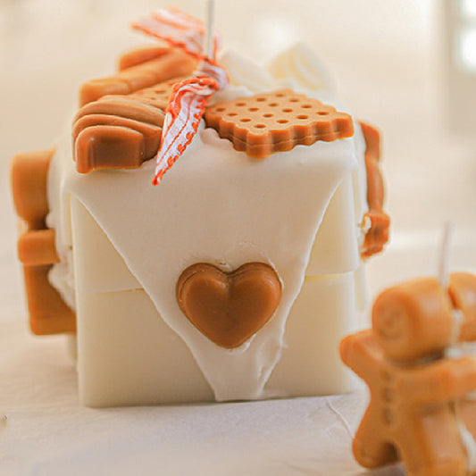 Homemade Gingerbread Man Christmas Candles - Various Scents