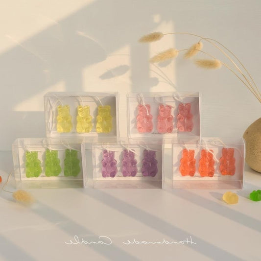 Gummy Bear Shape Handmade Aromatherapy Candle - Juicy Peach Scented