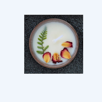 Ceramic Cup Candles With Dried Flowers And Fragrance