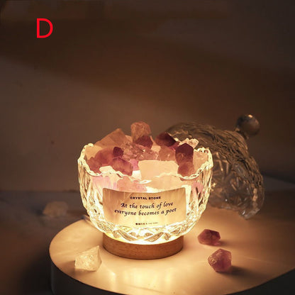 Aromatherapy Mineral Stone Crystal Table Lamp