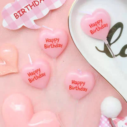 Happy Birthday Heart Shaped Candles