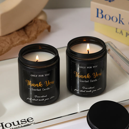 Aromatherapy Candle Black Glass