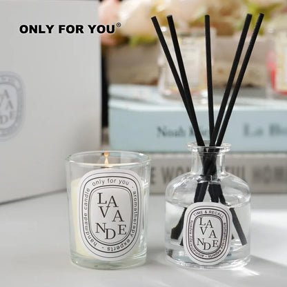 Reed Diffuser Bottle Paired with Essential Oil Candle Set