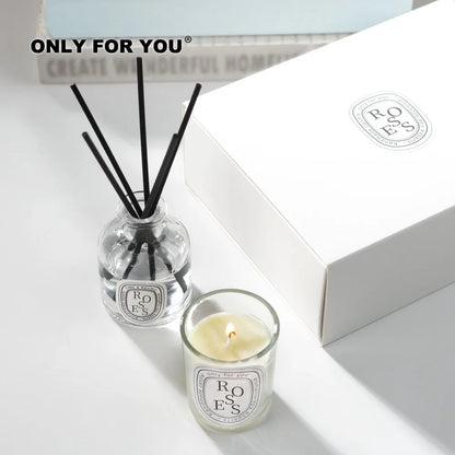 Reed Diffuser Bottle Paired with Essential Oil Candle Set