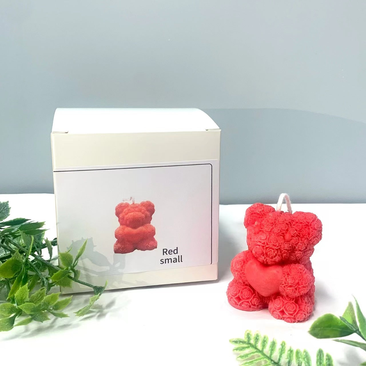 Valentine's Day Love Rose Bear Candle