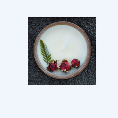 Ceramic Cup Candles With Dried Flowers And Fragrance